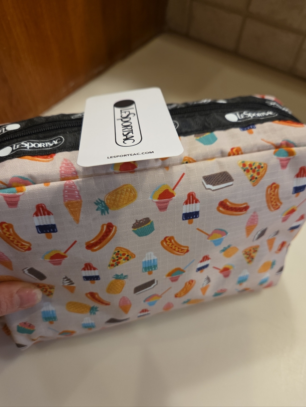 LeSportsac NWT Summer Snack Foodie Print Cosmetic Pouch | Travel Makeup Bag